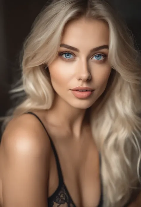 Woman with matching tank top and panties, Sexy girl with blue eyes, portrait sophie mudd, Portrait de Corinna Kopf, blonde hair and large eyes, Selfie einer jungen Frau, ohne Make-up, Natural makeup, Blick direkt in die Kamera, Gesicht mit Artgram, dezente...