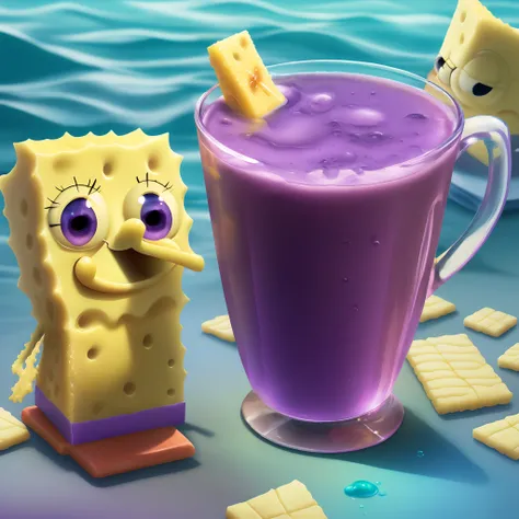 spongebob drinking purple lean