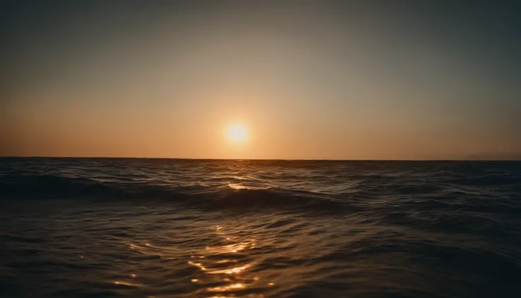 In the middle of the Pacific Ocean,horizon,Sunset