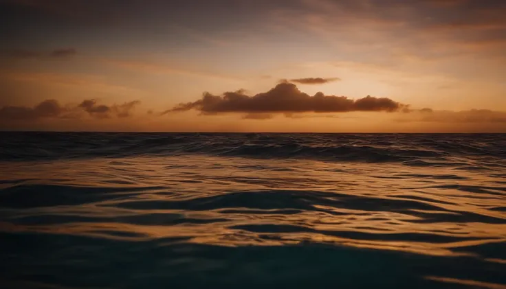 In the middle of the Pacific Ocean,horizon,Sunset