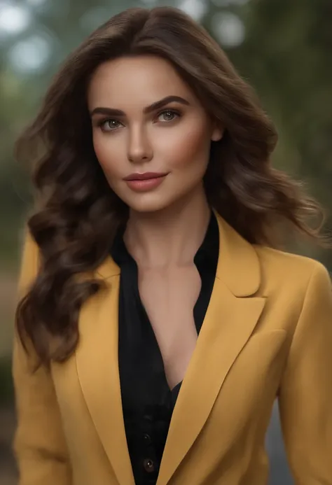 premier quality, Masterpiece, 1 fille, beau visage, (Photorealistic photos:1.3), Rim Lighting, (high detail skin:1.2), 8k UHD, DSLR, High quality, High definition, 4K, 8k, Bokeh, (real: 1.3), petit visage, Mignon une fille, Blazer formel noir, sein moyen, ...