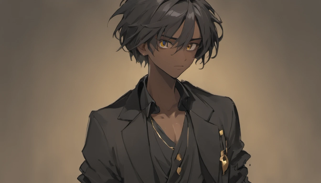 Dark-skinned young man with blue eyes and black jacket, Dreadlocks bleu clair, style dreadlock cheveux, dans un style anime, Colorful sketch, Unrealistic character concept, Personnage concept portrait de moi, detailed character portrait, Personnage de styl...