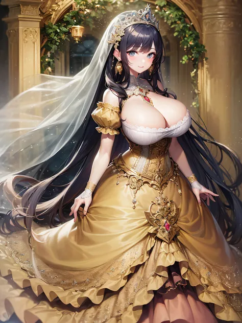 ((anime artstyle)),(Masterpiece),(Best Quality), (Super Detail),(Highly Detailed CG Unity 8k wallpaper),((Very Delicate and Beautiful)),cinematic lighting,1 girl,((full body portrait)),((standing in garden)),((solo)),(((1 fairytale princess in gorgeous emb...