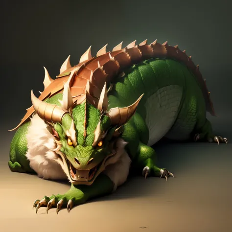 Fat dragon lying on its side