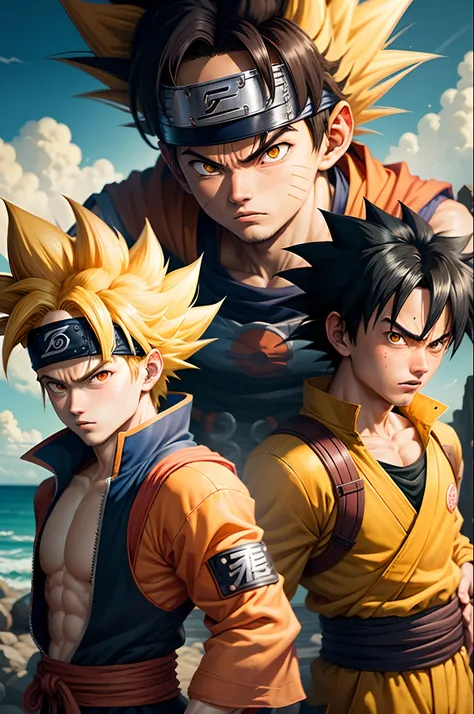 Goku,naruto,and luffy