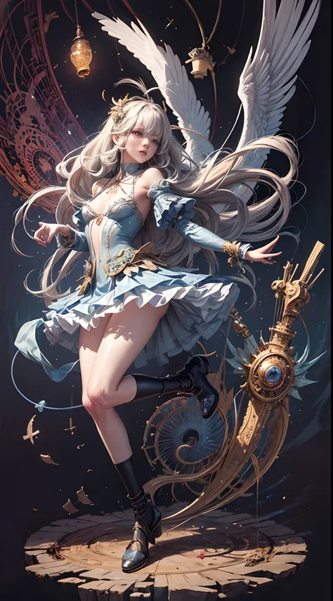 (((full body))), (((only 1 girl))),official art, unity 8k wallpaper, ultra detailed, beautiful and aesthetic, masterpiece, best quality, (zentangle, mandala, tangle, entangle), (fractal art:1.3) , 1girl, extremely detailed, dynamic angle, cowboyshot, the m...