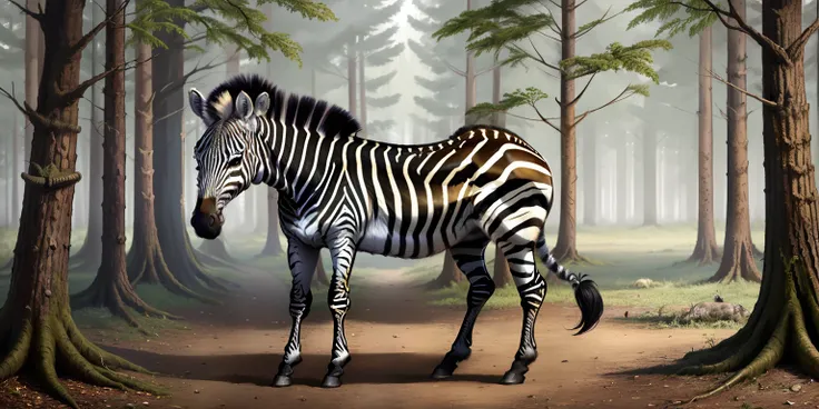 Realistic Zebra in forest