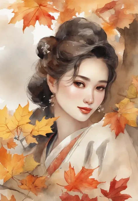 The Four Seasons of Kyoto々The beauty of the pose enjoying the autumn leaves of the Japan, ((1girl in:1.5)), beauitful face, (Lifelike face), (A dark-haired, short-hair:1.3), Beautiful hairstyle, realisticeyes, Eyes in Beautiful Details, 二重まぶた、(real looking...