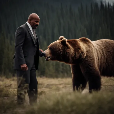 Steve harvey fighting a bear