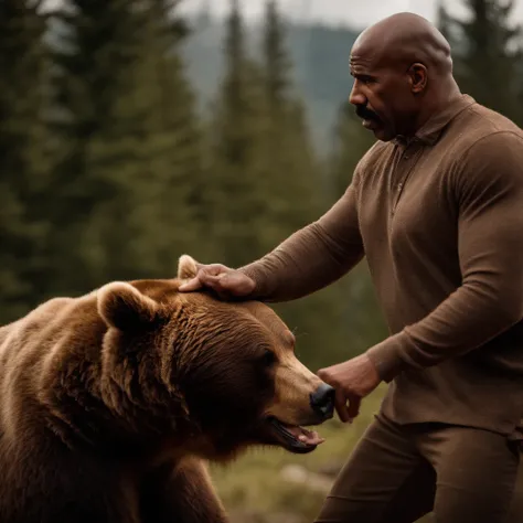 Steve harvey fighting a bear