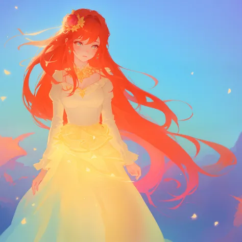 beautiful girl, puffy tiered ballgown with puffy long sleeves, vibrant pastel colors, (colorful), glowing golden long hair, magical lights, sparkling magical liquid, inspired by Glen Keane, inspired by Lois van Baarle, disney art style, by Lois van Baarle,...