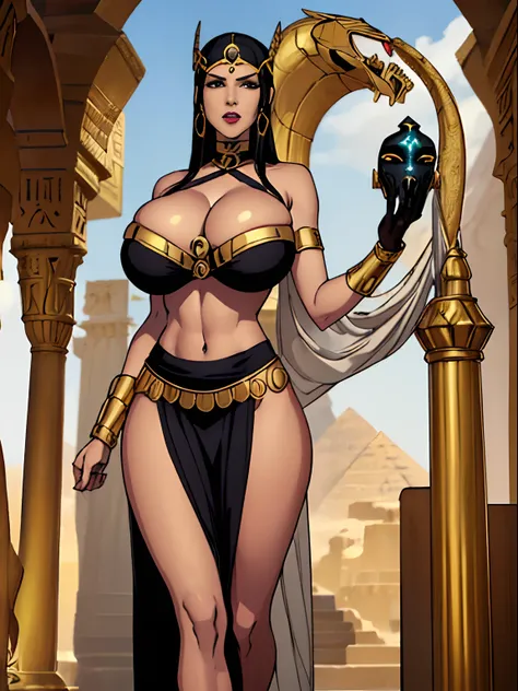 (masterpiece, top quality, best quality, official art, beautiful and aesthetic:1.2), (1girl:1.3), (((((statue of a goddess with a cobra head, black skin, obsidian skin))))), extremely detailed, portrait, looking at viewer, solo, (full body:0.6), detailed b...