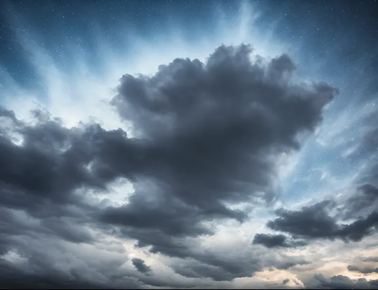 Apocalyptic night sky, presence of dark clouds