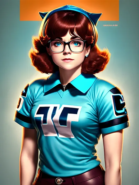 Live action Velma Dinkley as a Carolina Panthers fan