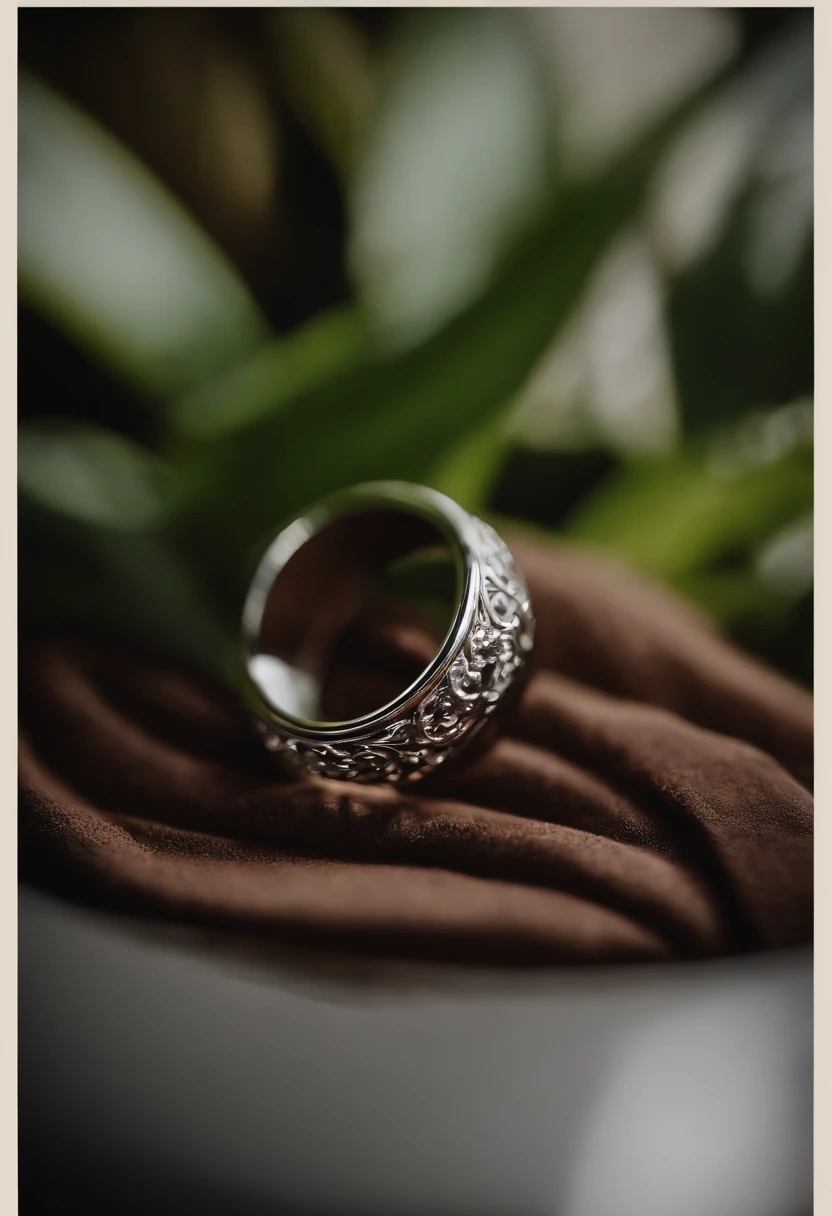 Metal rings），hyper photorealism，Alexander Calder（r，macro shot，reflective lens，spotlight，lord of the ring，Reflection，Openwork engraving，Luxury photography，Wear it on your hand，Local close-up