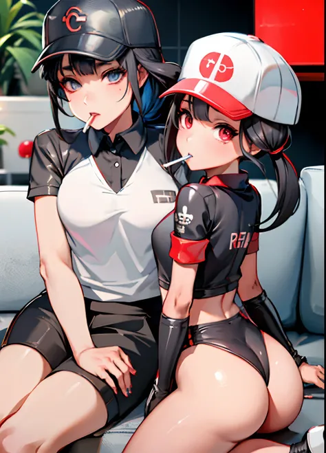 1 Boy 1 Girl Ass Beret Breast Drugged Medicine Eyebrows Women From_Behind the Game_Freak Gloria_(A pokémon) Hat hearts appreciate human beings_Monochrome Nintendo Kigenso Open Only_Pills in the mouth poke__SS Rape Short_hair small_Text text on the chest_Fo...