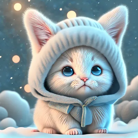 Realistic cute kitten