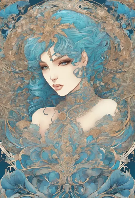 /upscale (masterpiece, top quality, best quality, official art, beautiful and aesthetic:1.2), (1boy), extreme detailed,(fractal art:1.3),colorful, light blue hair, looking at viewer, innocent