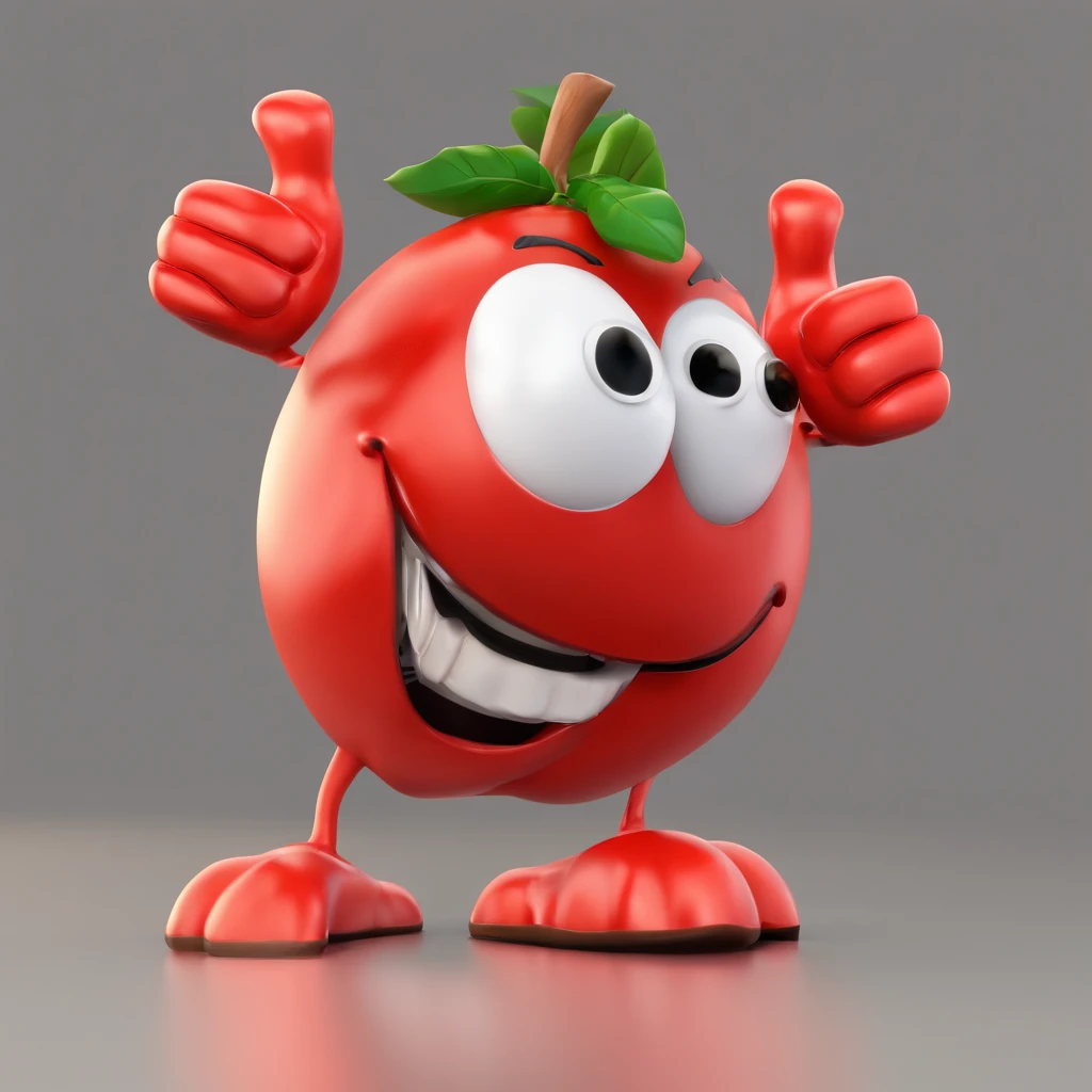 Cartoon hawthorn with arms and legs thumbs up, Tom hanks（Tom Hanks）As Hawthorn Hanks（Tomato Hanks）The mascot, Round red M & several, forest gump tomato body, cereal mascot, Red hawthorn, hawthorn, hawthorn, full body mascot, m & M mascot, Reddens Nose, red...