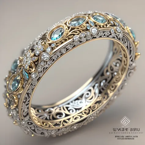 Ring with gold and silver design，Delicate rings，Silver, Intricate details，Trendy,modern,Contemporary，Exquisite ultra-fine details,Soft lighting,High-end quality,Popular luxury goods,intricate highly detailed 8 k, Exquisite and gorgeous jewelry, ornate with...