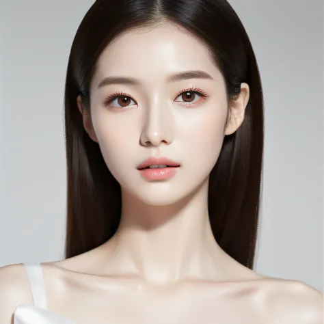 featuring confident and radiant women、generate ai art inspired by korean cosmetics advertising。displayed up to chest level、her p...