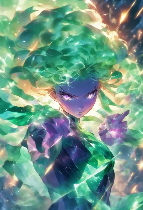 Positive:Fluorite woman, transparent, shining,whole body,magician
Negative:worst quality, low quality:1.4
DPM++ 2M Karras