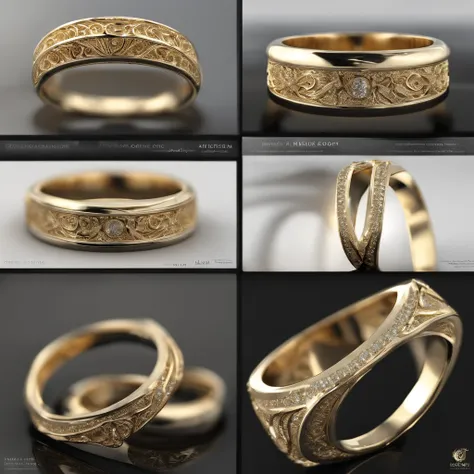 （（Ring design concept art）），Yellow gold ring，（（Ring concept blueprint）），(The ring cross-section has a wave pattern and a five-pointed star)，（（Master craftsmanship）），（Ring and hemming），Natural sunlight，Sparkle effect
Wait for it to start