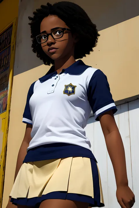 jovem menina garota colegial nerd negra