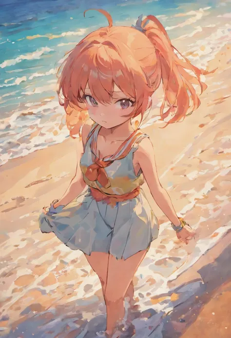 a girl in a beach