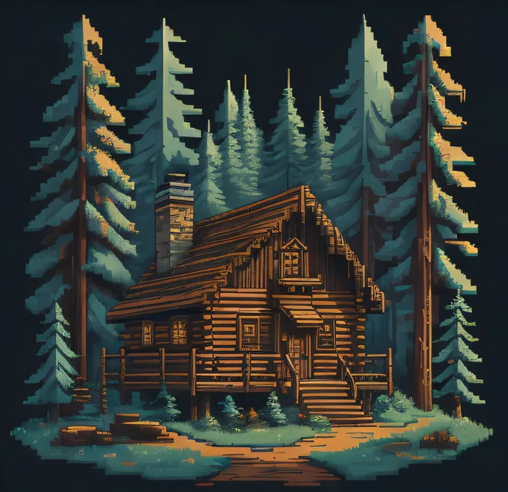 wooden cabin in the woods