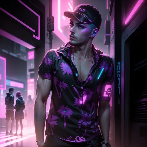 alterar plano de fundo, Cyberpunk, efeitos de luzes neon, Dont change your face too much, 8k ulta realista