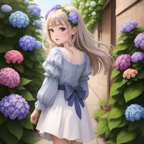 Hydrangea Girl Backwards