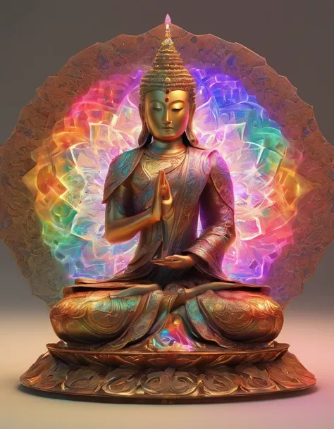 Iridescent aura from the monk、Rear, Mandala style, ArtGerm, uhd image, gongbi, visual harmony, Mystical mechanism,