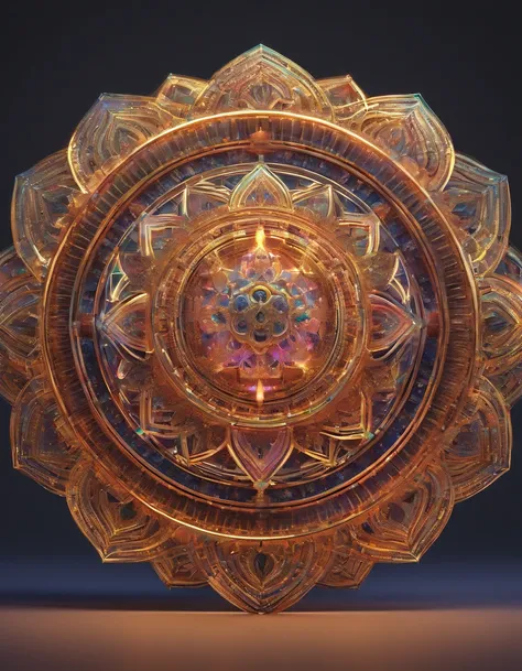 Iridescent aura from the monk、Rear, Mandala style, ArtGerm, uhd image, gongbi, visual harmony, Mystical mechanism,