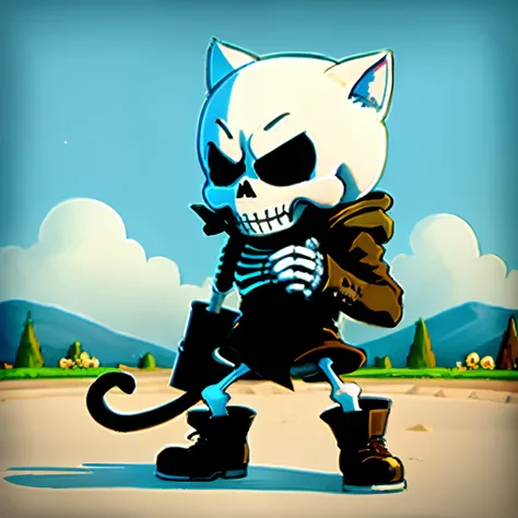 sans the skeleton from the video game undertale fighting neko arc