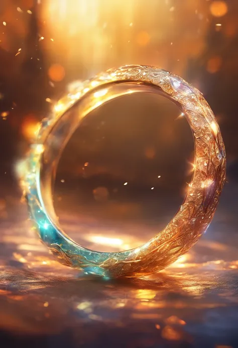 shinny ring, showcase, studio lights, shinning and glowing effects, materialistic colors, blurred background, ultra realistic view, 24K UHD resolution, bokeh effects