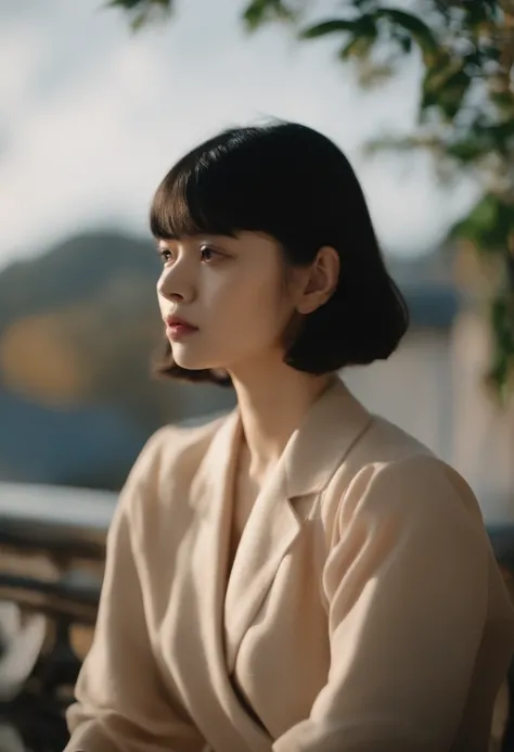 Nana Komatsu　mode　Sanpaku eyes　A dark-haired