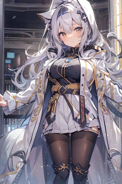 top-quality、8K))One Woman　long hair anime girl、extremely cute anime girl face、nightcore、From the front line of girls、Portrait of a cute anime girl、granblue fantasy style, Whole body, from bellow,ceiling,Looking at Viewer, Head_tilt, Petite, girl,Woman,Fema...