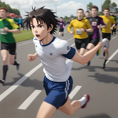 anime guy running