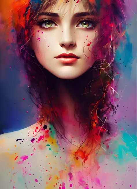 woman with agnes cecile, glowing design, pastel colors, ink drops, autumn lights