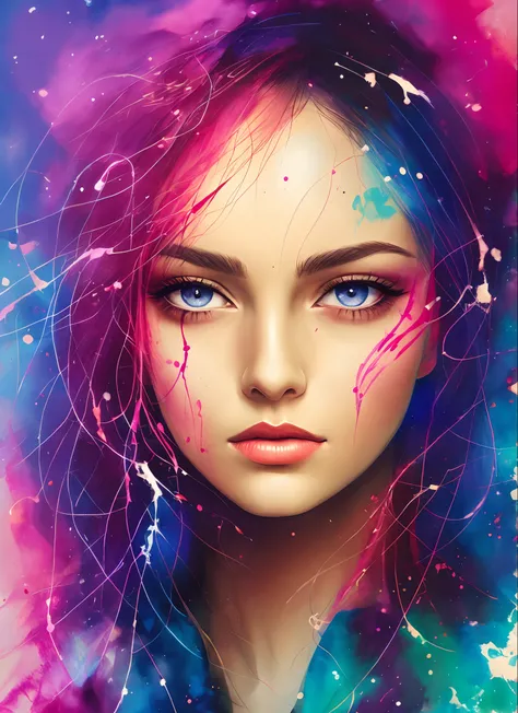 woman with agnes cecile, glowing design, pastel colors, ink drops, autumn lights