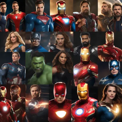 (best quality,4k,8k,highres,masterpiece:1.2),ultra-detailed,realistic,photorealistic:1.37,Marvel Avengers,all characters together,captivating vibrant colors,action-packed scene,dynamic composition,superheroes fighting evil,iconic Marvel superheroes,captiva...