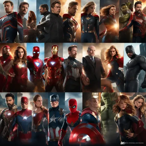 (best quality,4k,8k,highres,masterpiece:1.2),ultra-detailed,realistic,photorealistic:1.37,Marvel Avengers,all characters together,captivating vibrant colors,action-packed scene,dynamic composition,superheroes fighting evil,iconic Marvel superheroes,captiva...