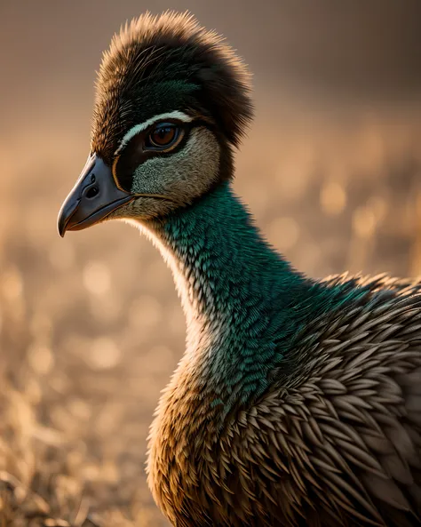 portraite of a [duck | peacock| Petuh | ostrich], Cinematographic film, rim lighting, 4k textures, soft cinematic light, Adome Lightroom, Photo Lab, HDR, higly detailed, sharp-focus, Soothing tones, hyper-detailing, low contrast, soft cinematic light, Comb...