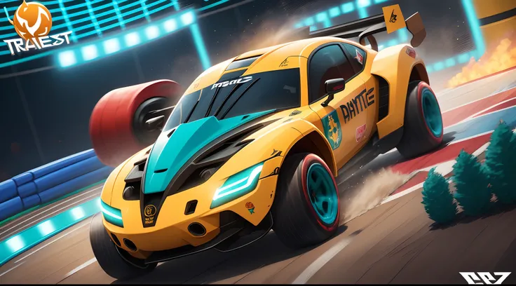 Rocket league logo with team name DaMuffinZ and teal and white colors