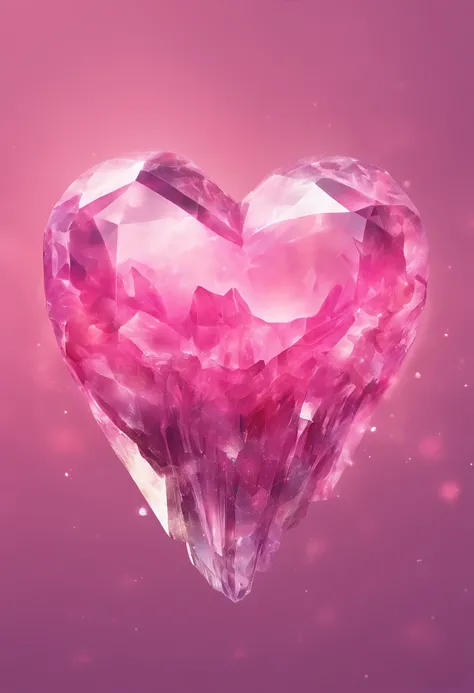 hand holding pink heart shaped crystal