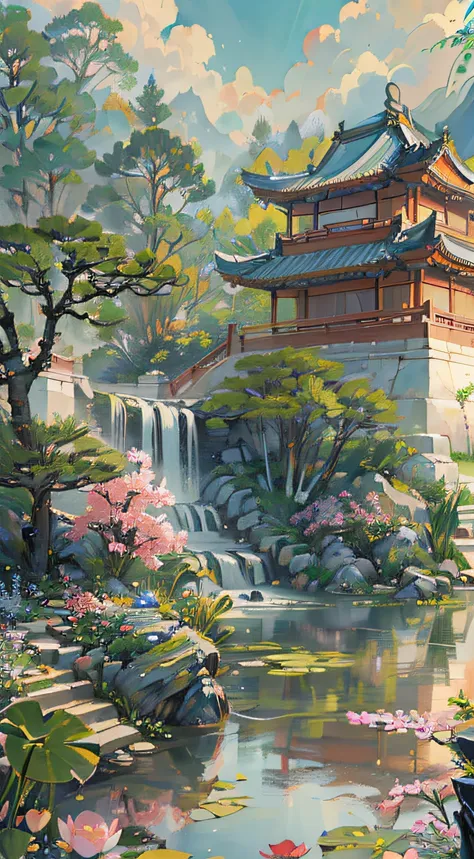 ((best quality, masterpiece: 1.2)), cg, 8k, intricate details, cinematic perspective, (no one around), (ancient chinese garden),...