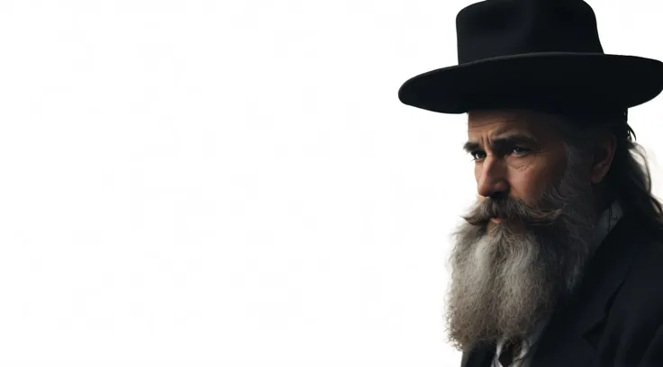 an old Jew, in a hat, very handsome, serious, gray hair and beard, 8k, ultra-realistic, best quality, masterpiece, extraordinary quality, quality seen most often.