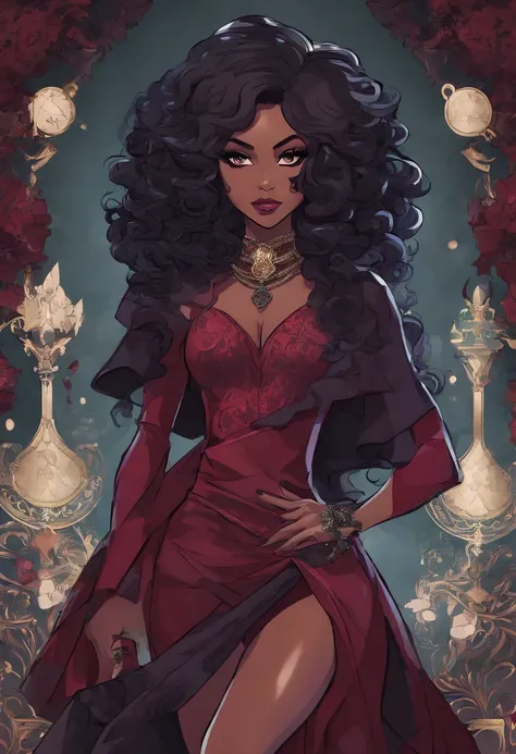 Garnet, from Steven Universe, boasts a deep burgundy skin tone, complemented by a lustrous, multi-faceted gem embedded in the palm of her left hand. Her attire exudes a regal air, featuring a form-fitting, sleeveless bodysuit merging shades of deep red and...