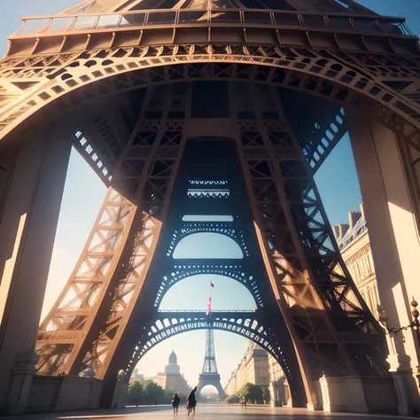 The Eiffel Tower being eaten by a large bunny